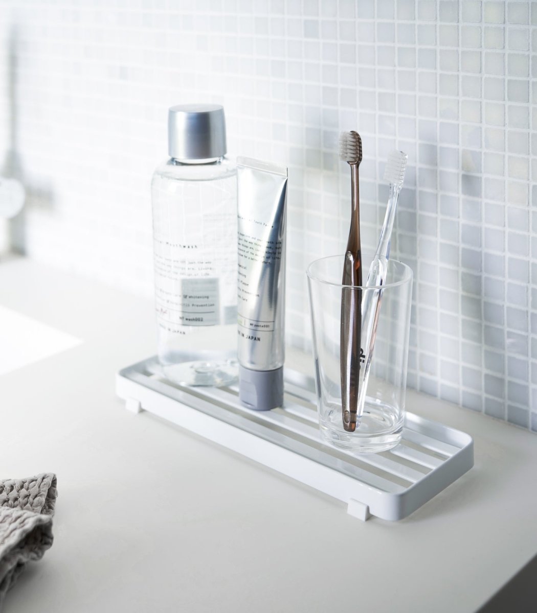 Yamazaki Home Slotted Steel Bathroom Tray - lily & onyx