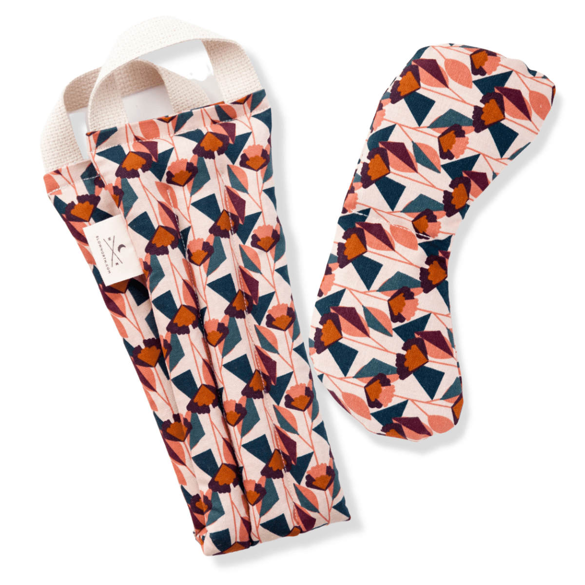Slow North Linen & Cotton Eye Mask + Neck Wrap Bundle - Blush Florence