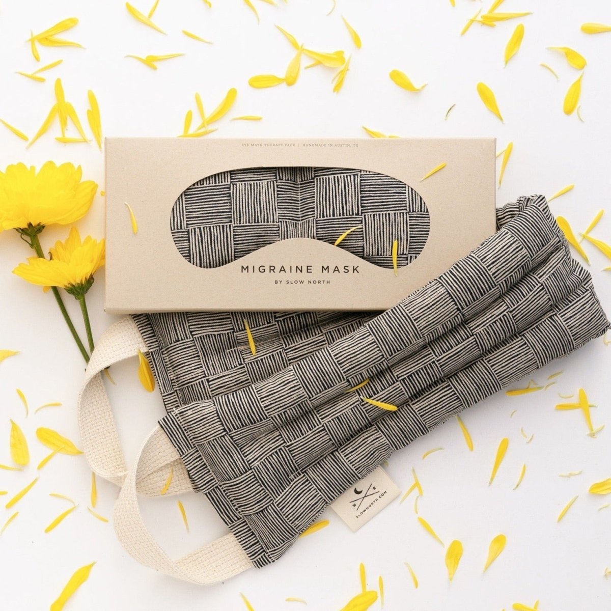 Slow North Linen & Cotton Eye Mask + Neck Wrap Bundle - Haystack