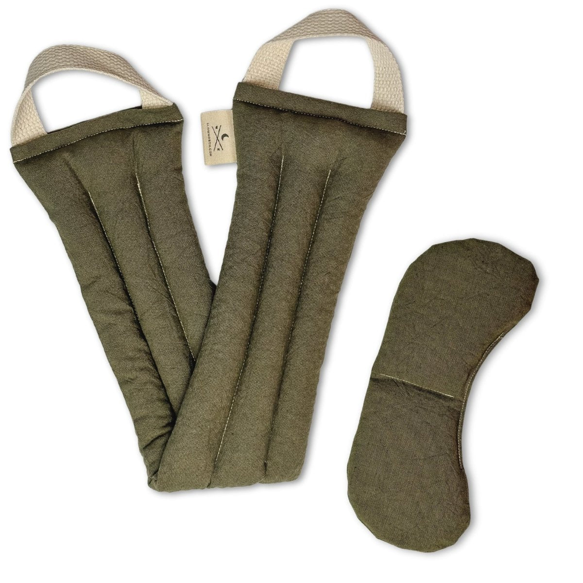 Slow North Linen & Cotton Eye Mask + Neck Wrap Bundle - Olive