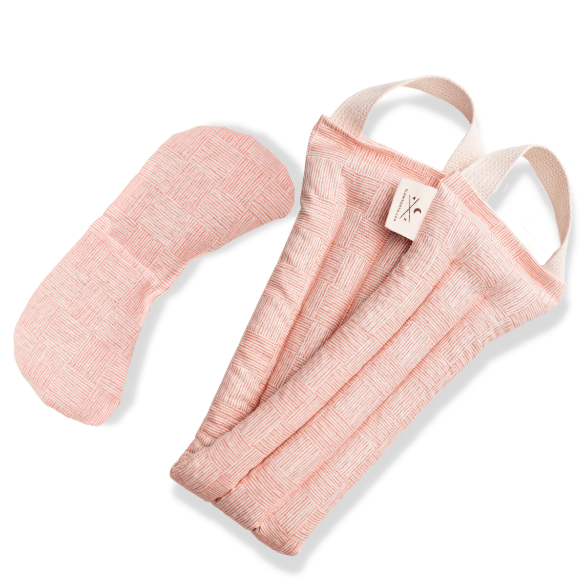 Slow North Linen & Cotton Eye Mask + Neck Wrap Bundle - Pink Pampas