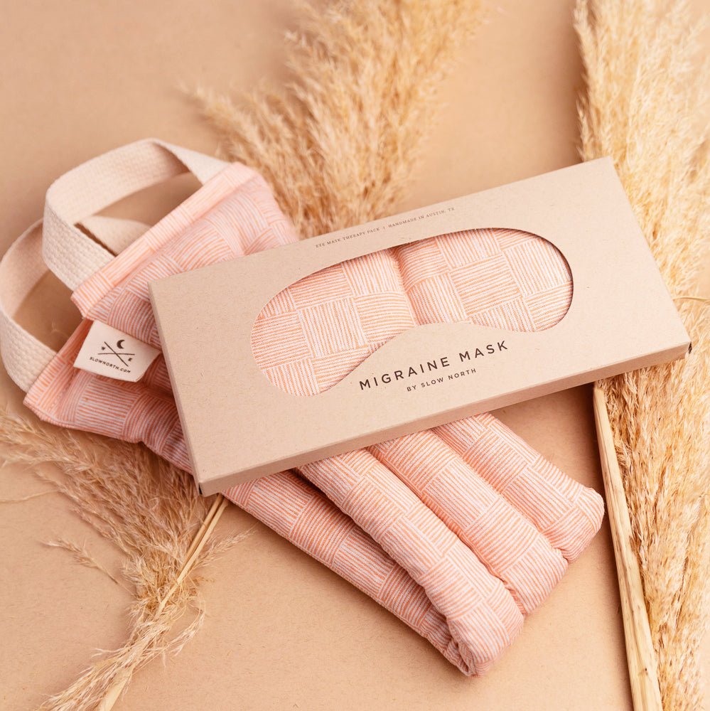 Slow North Linen & Cotton Eye Mask + Neck Wrap Bundle - Pink Pampas
