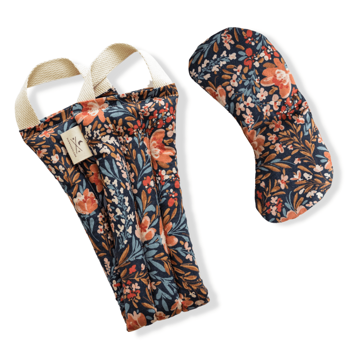 Slow North Linen & Cotton Eye Mask + Neck Wrap Bundle - Pom Blossom