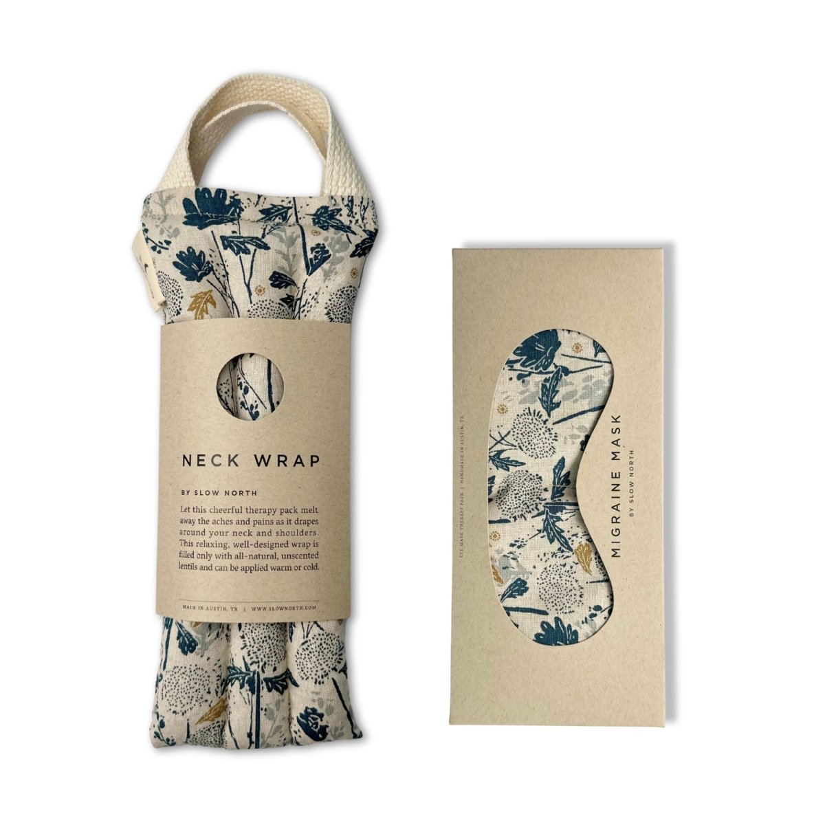 Slow North Linen & Cotton Eye Mask + Neck Wrap Bundle - Wander Field