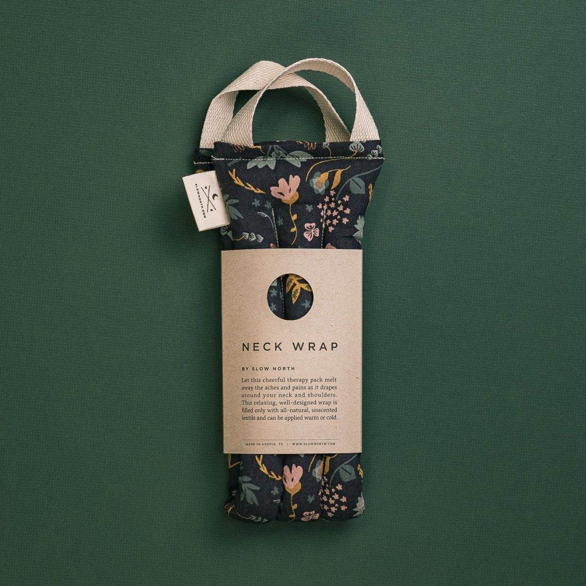 Slow North Microwavable Neck Wrap - Cotton Linen, 28" Hot Cold Therapy