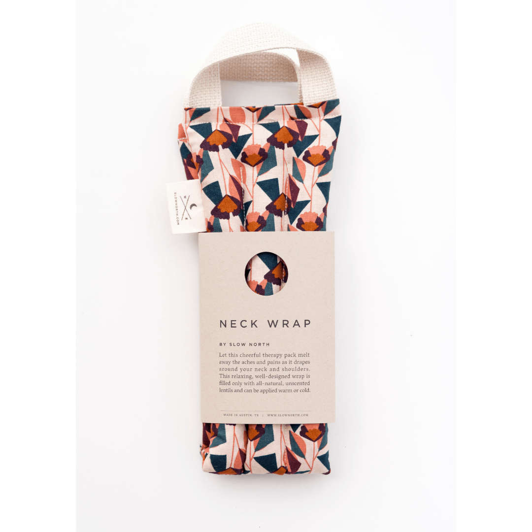 Slow North Microwavable Neck Wrap - Natural Lentil Fill - Hot Cold Therapy