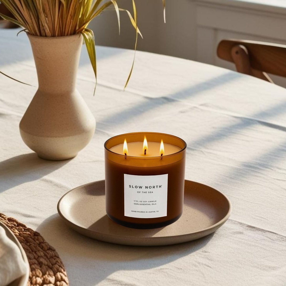 Slow North Of The Sea Signature 3 - Wick Candle (Eucalyptus + Lavender + Peppermint)
