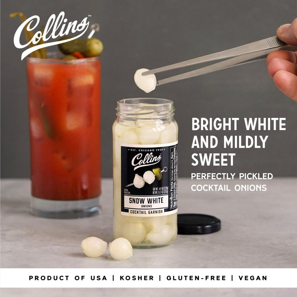 
                      
                        Collins Snow White Cocktail Onions, 8 oz - lily & onyx
                      
                    