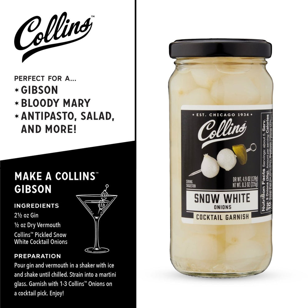 
                      
                        Collins Snow White Cocktail Onions, 8 oz - lily & onyx
                      
                    
