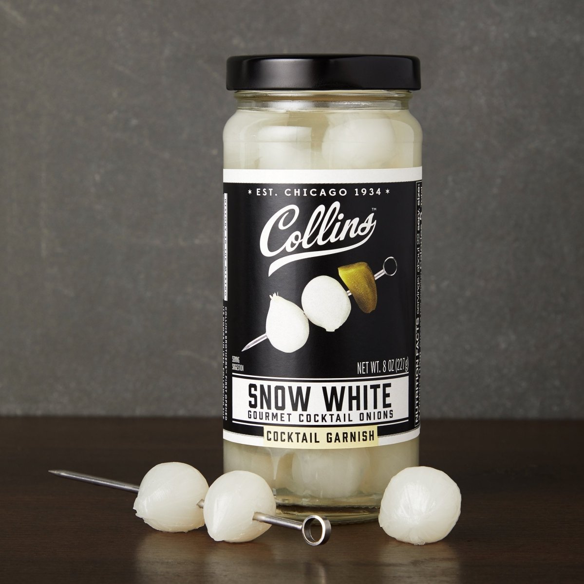 Collins Snow White Cocktail Onions, 8 oz - lily & onyx