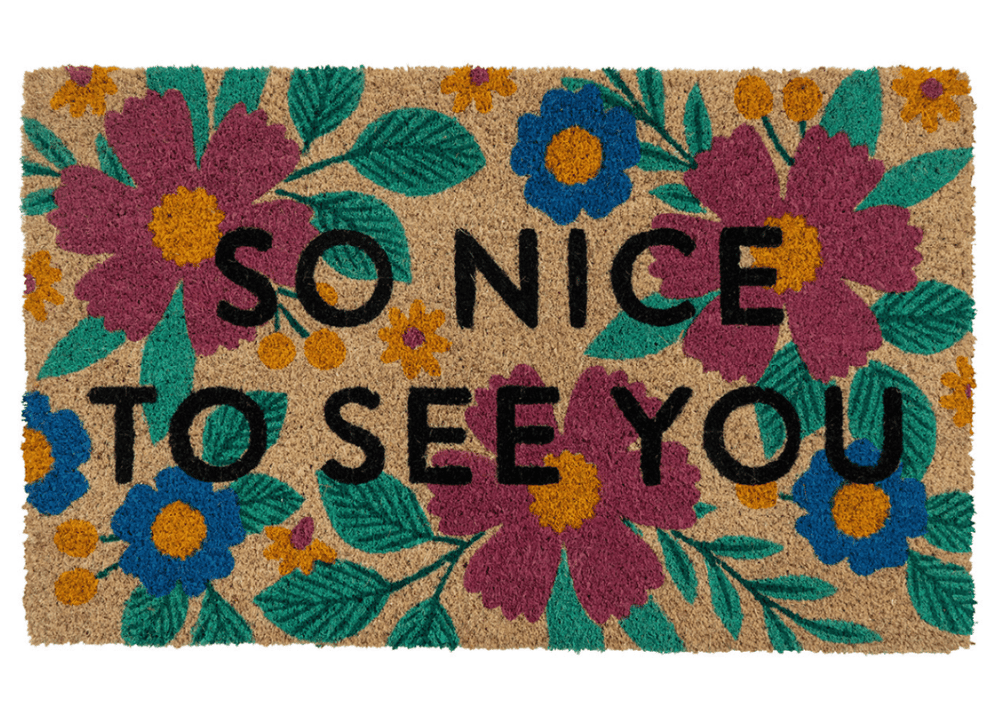 
                      
                        Nickel Designs Custom Doormats So Nice to See You Floral Doormat - lily & onyx
                      
                    