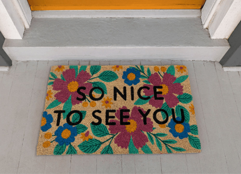 
                      
                        Nickel Designs Custom Doormats So Nice to See You Floral Doormat - lily & onyx
                      
                    