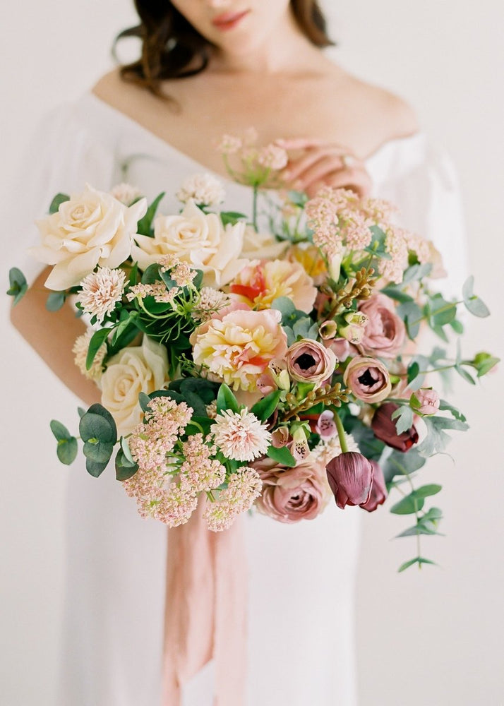 Afloral Soft Apricot Pink Peony Fake Flower - 22" - lily & onyx