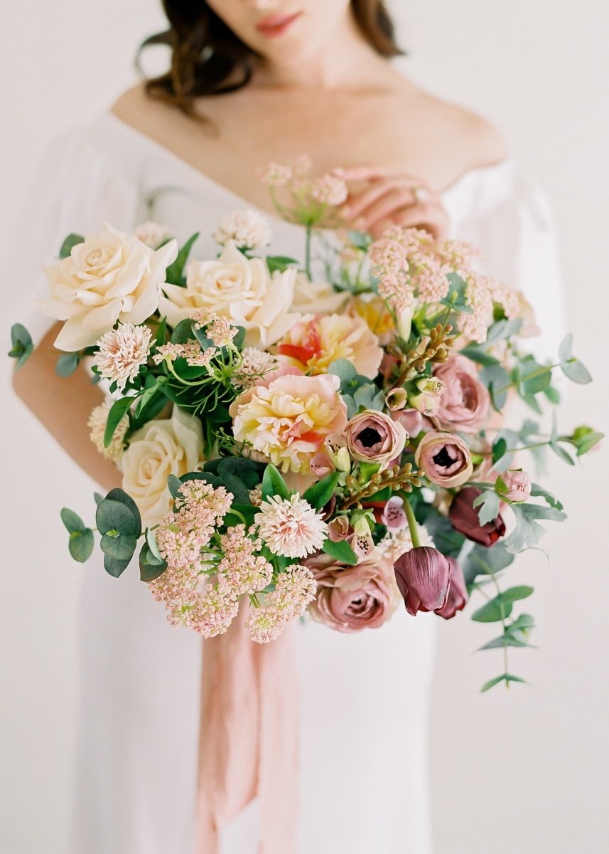 Afloral Soft Apricot Pink Peony Fake Flower - 22" - lily & onyx