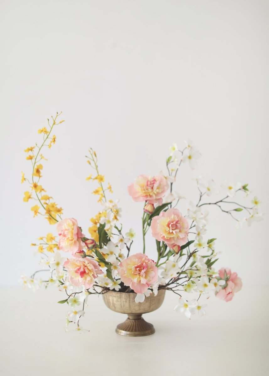Afloral Soft Apricot Pink Peony Fake Flower - 22
