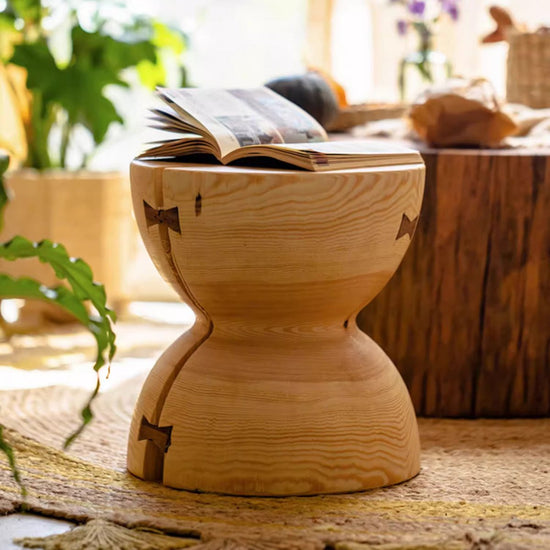 RusticReach Solid Wood End Table with Black Walnut Accents - lily & onyx