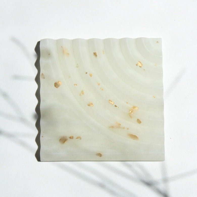 esselleSF Solis Epoxy Resin Gold Flake Coaster, Set of 4