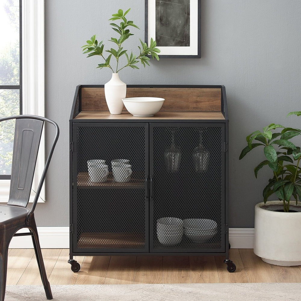 Walker Edison Sona Industrial Bar Cabinet - lily & onyx