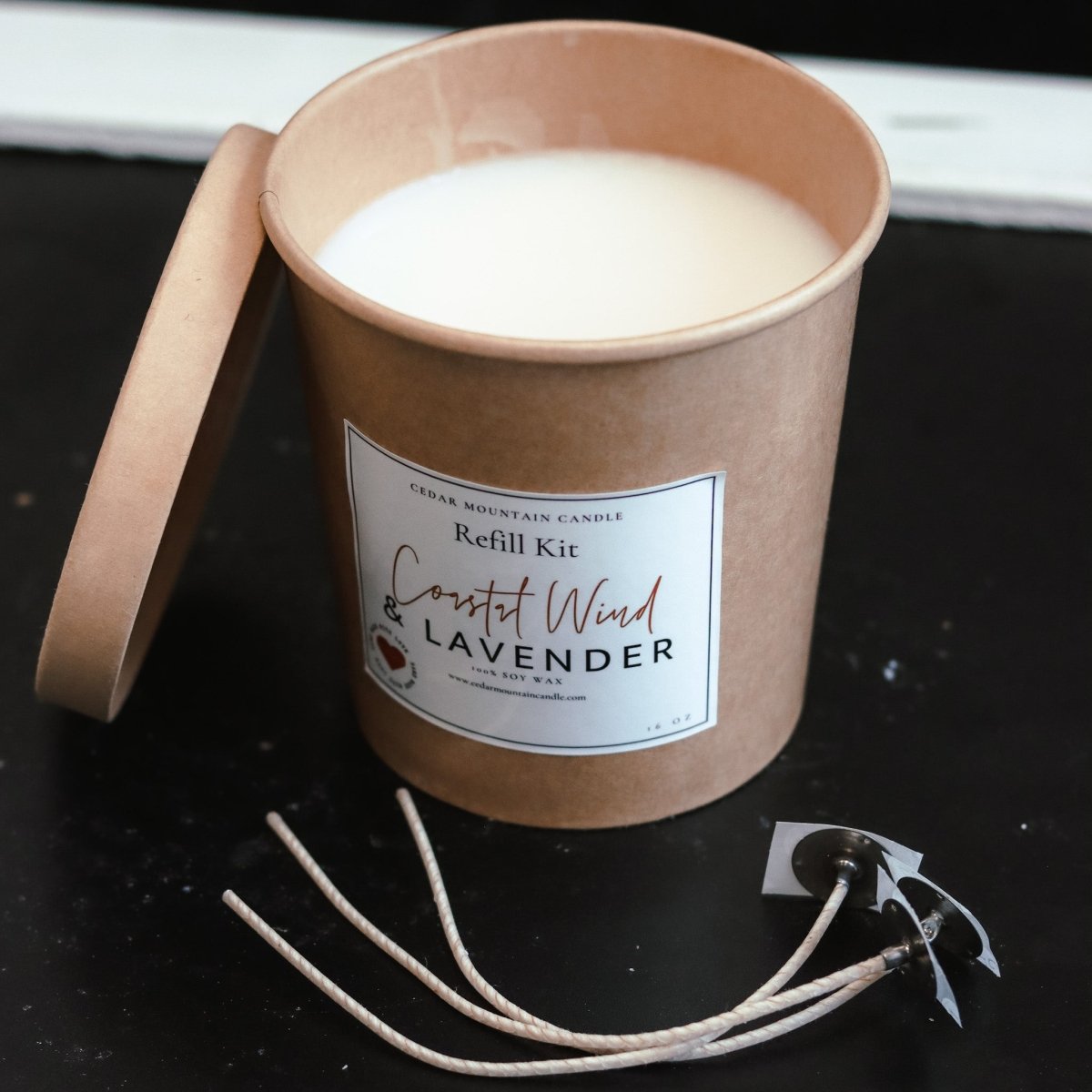 Cedar Mountain Candle Soy Candle Refill Kit, 16 oz - lily & onyx