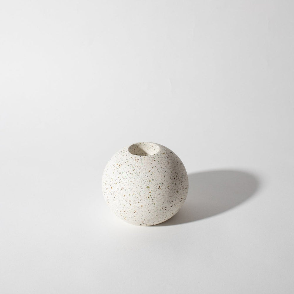 Pretti.Cool Sphere Candlestick Holder | White Terrazzo - lily & onyx