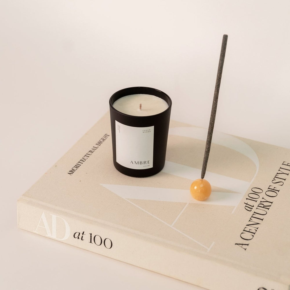 
                      
                        CEDAR AND MYRRH Sphere Topaz Incense Holder - lily & onyx
                      
                    
