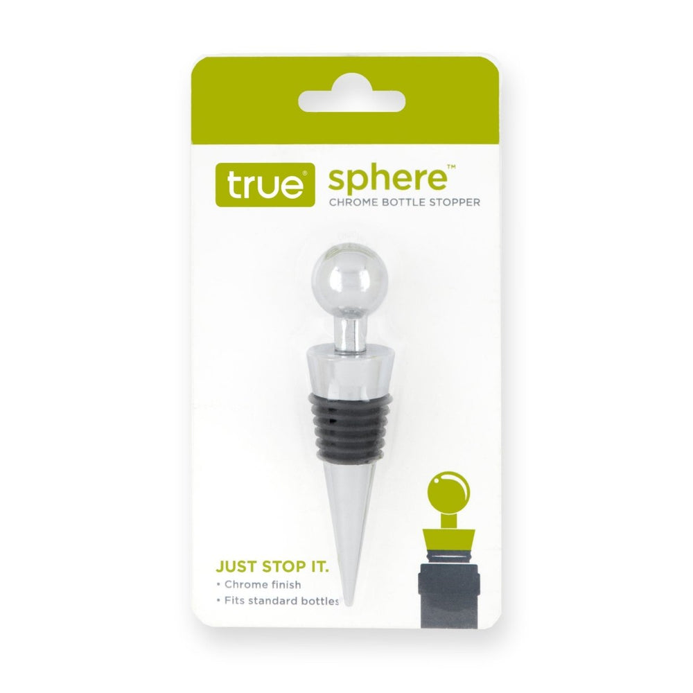 
                      
                        True Sphere Zinc Alloy Bottle Stopper in Chrome - lily & onyx
                      
                    