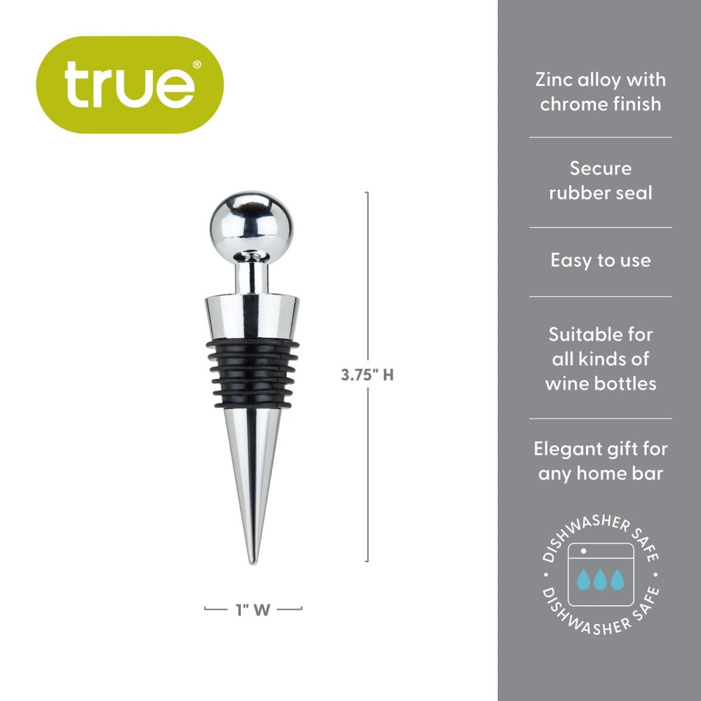 
                      
                        True Sphere Zinc Alloy Bottle Stopper in Chrome - lily & onyx
                      
                    