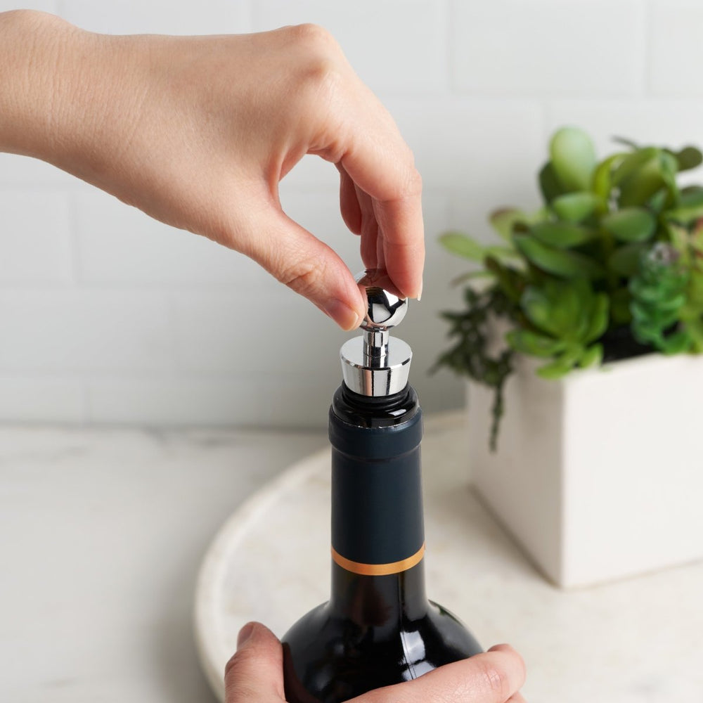 
                      
                        True Sphere Zinc Alloy Bottle Stopper in Chrome - lily & onyx
                      
                    