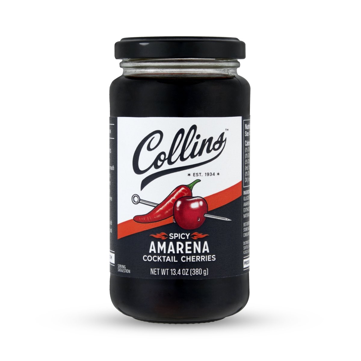 Collins Spicy Amarena Cherries, 13.4 oz - lily & onyx