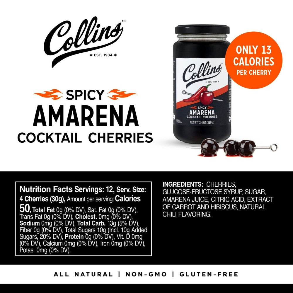 
                      
                        Collins Spicy Amarena Cherries, 13.4 oz - lily & onyx
                      
                    