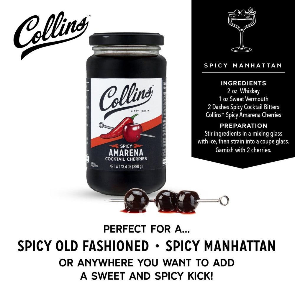
                      
                        Collins Spicy Amarena Cherries, 13.4 oz - lily & onyx
                      
                    