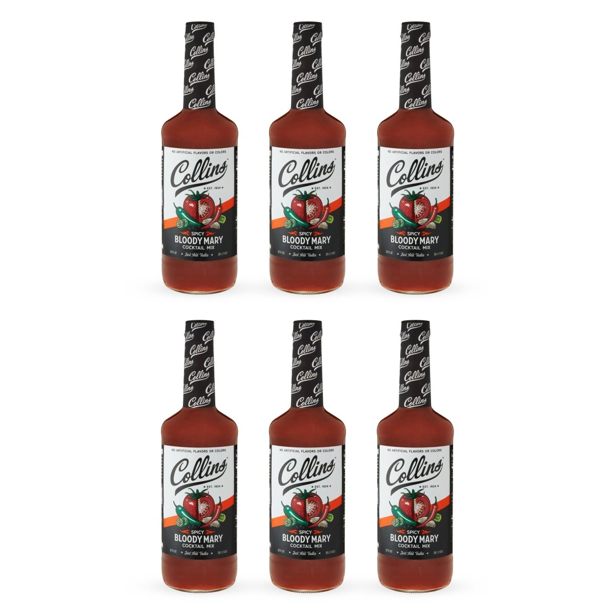 Collins Spicy Bloody Mary Mix, 32 oz - Set of 6 - lily & onyx