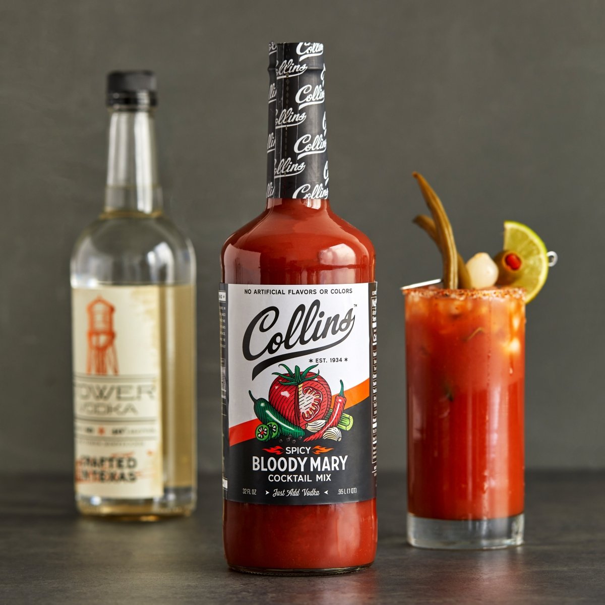 Collins Spicy Bloody Mary Mix, 32 oz - Set of 6 - lily & onyx