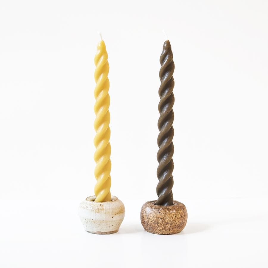Happy Organics Spiral Taper Beeswax Candles - lily & onyx
