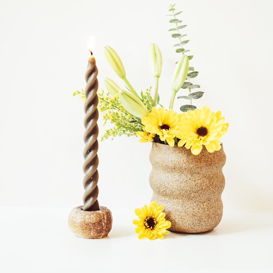 Happy Organics Spiral Taper Beeswax Candles - lily & onyx