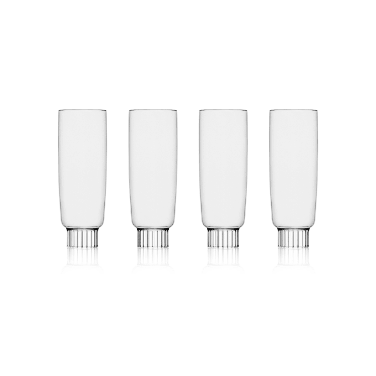 SPREZZ Handblown Modern Champagne Flutes - Set of 4 | Colored Borosilicate Stemless Sparkling Wine Glasses