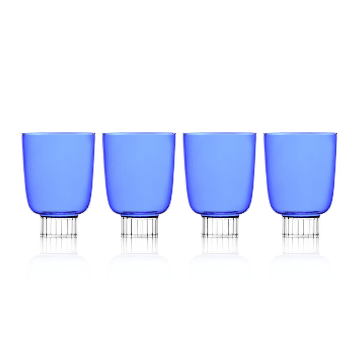 SPREZZ Handblown Modern Stemless Wine Glasses - Set of 4 | Colored Borosilicate Glassware