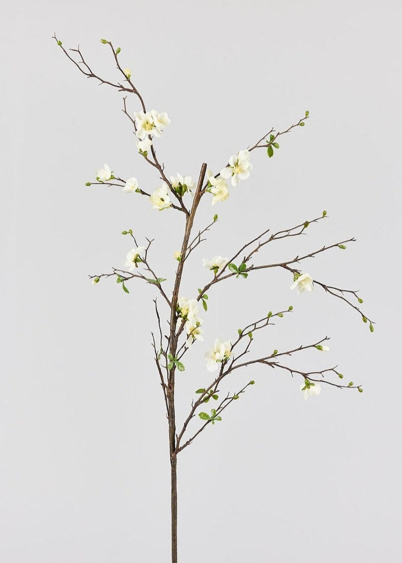 Cream Artificial Blossom Branch, 57"