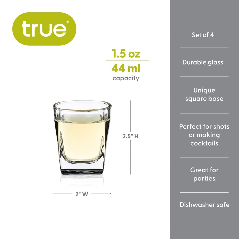 
                      
                        True Square 1.5 oz Shot Glasses, Set of 4 - lily & onyx
                      
                    