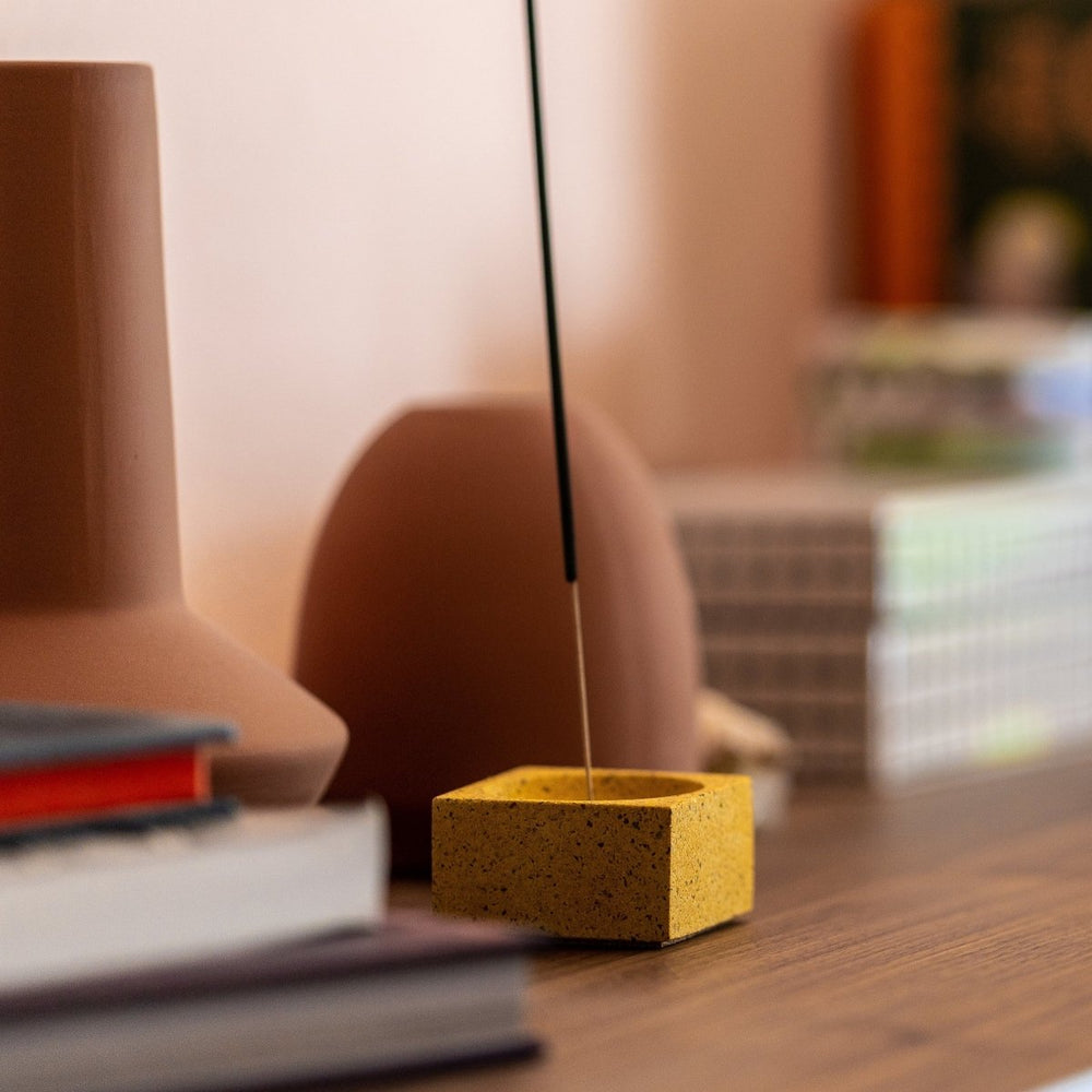 Pretti.Cool Square Incense Holder | Marigold Terrazzo - lily & onyx