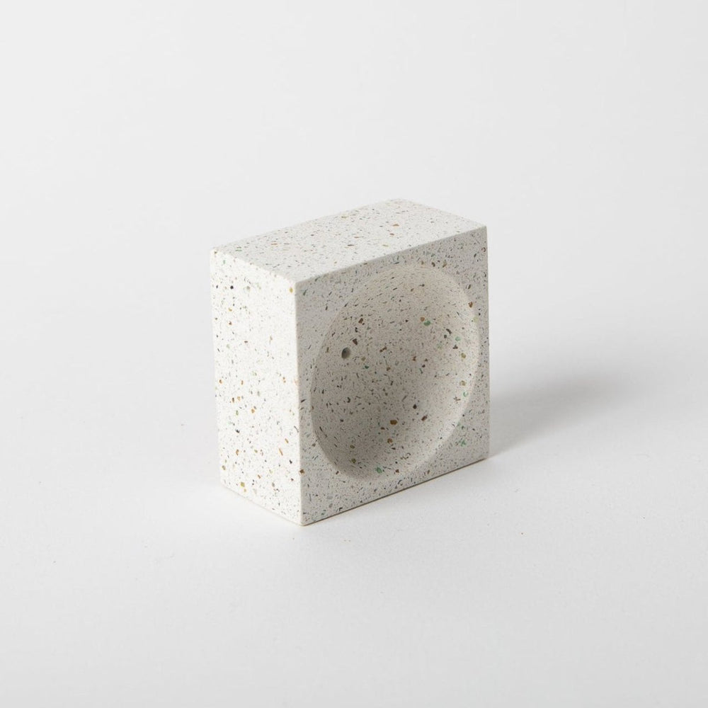 Pretti.Cool Square Incense Holder | White Terrazzo - lily & onyx