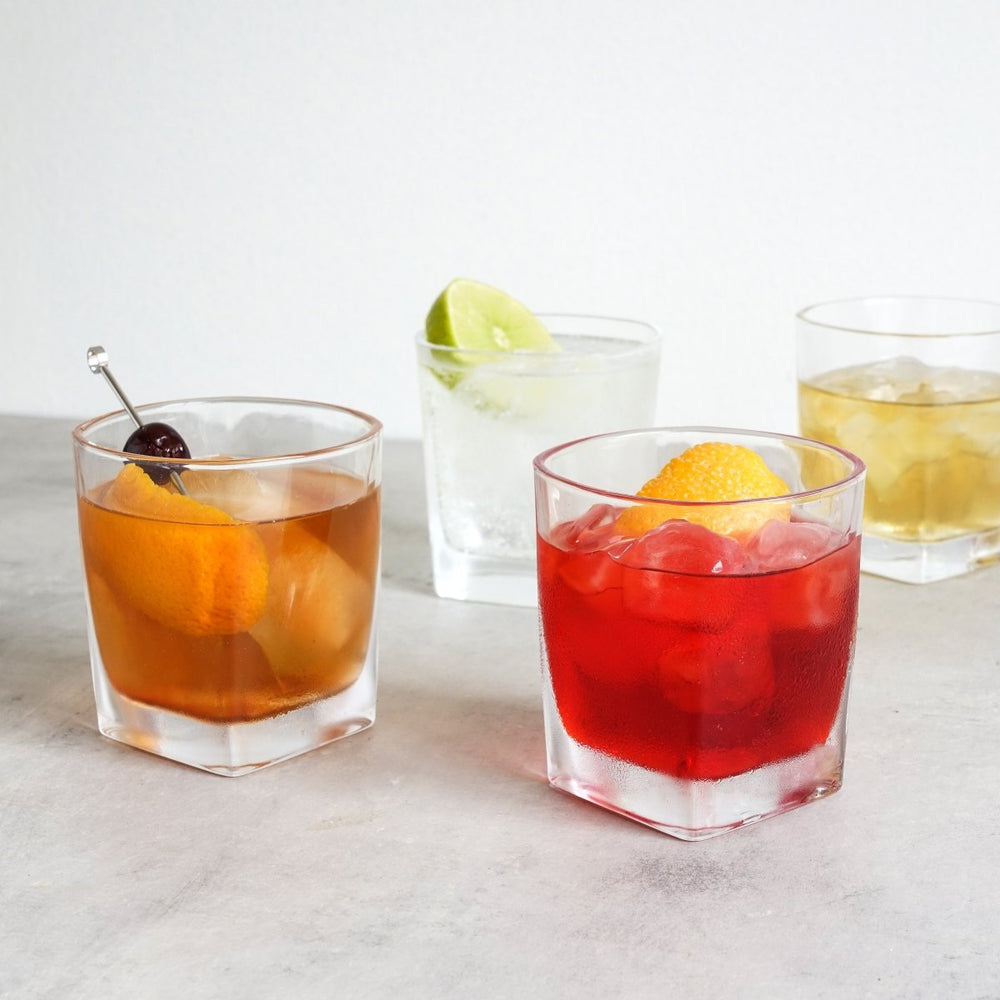 True Square Rocks Cocktail Glasses, Set of 4 - lily & onyx