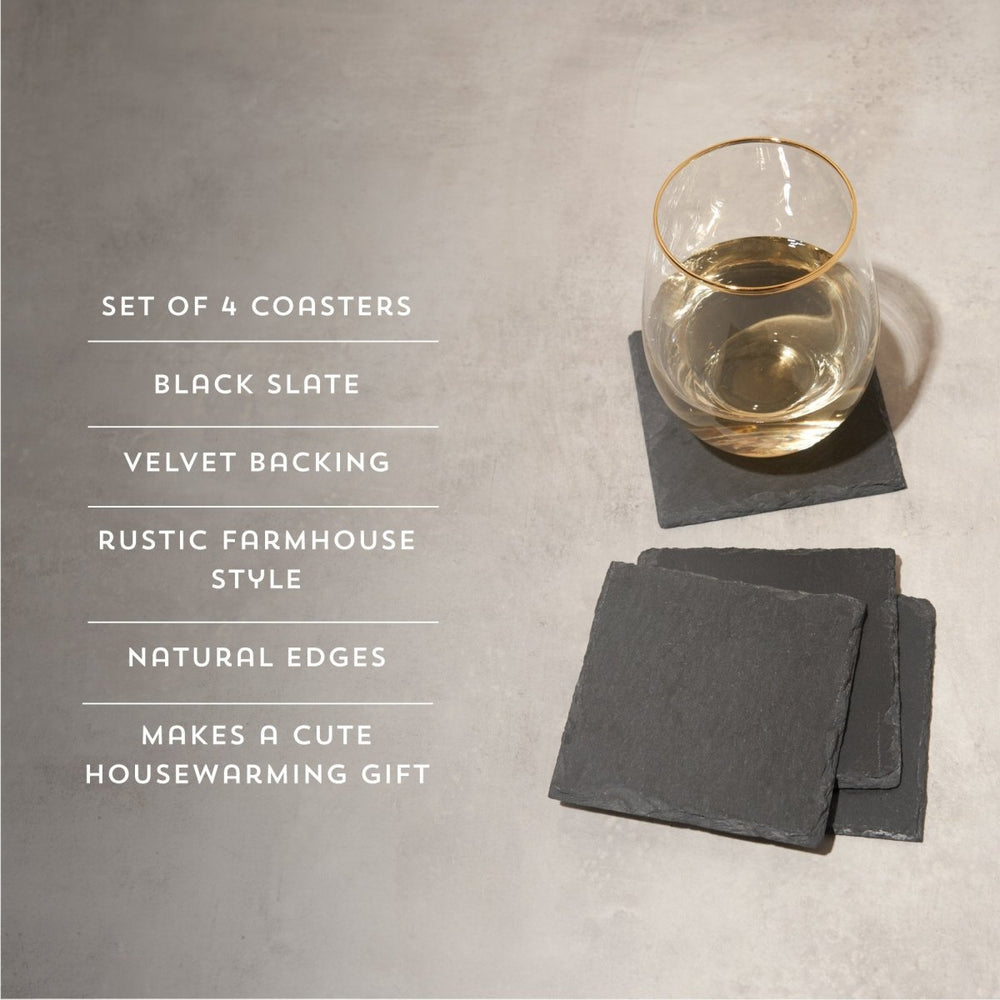 
                      
                        Twine Living Square Slate Coasters, Set of 4 - lily & onyx
                      
                    