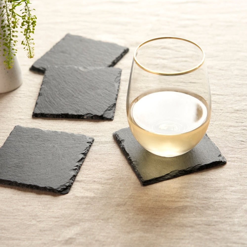 Twine Living Square Slate Coasters, Set of 4 - lily & onyx