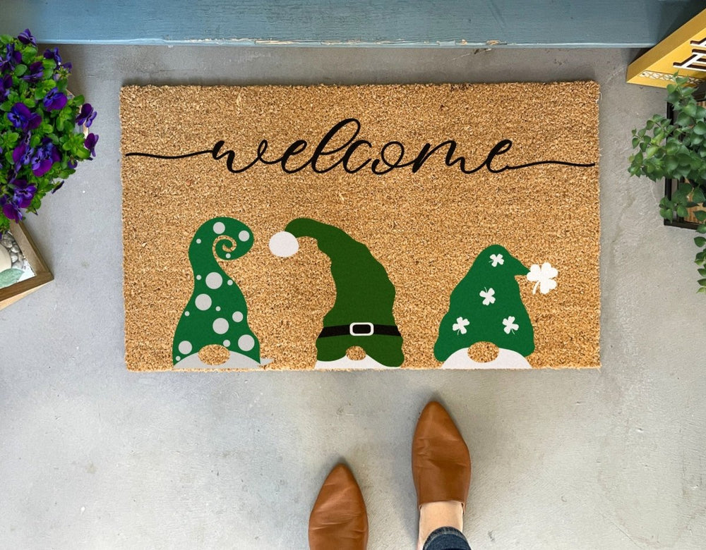 
                      
                        Nickel Designs Custom Doormats St. Patrick's Day Gnomes Door Mat - lily & onyx
                      
                    