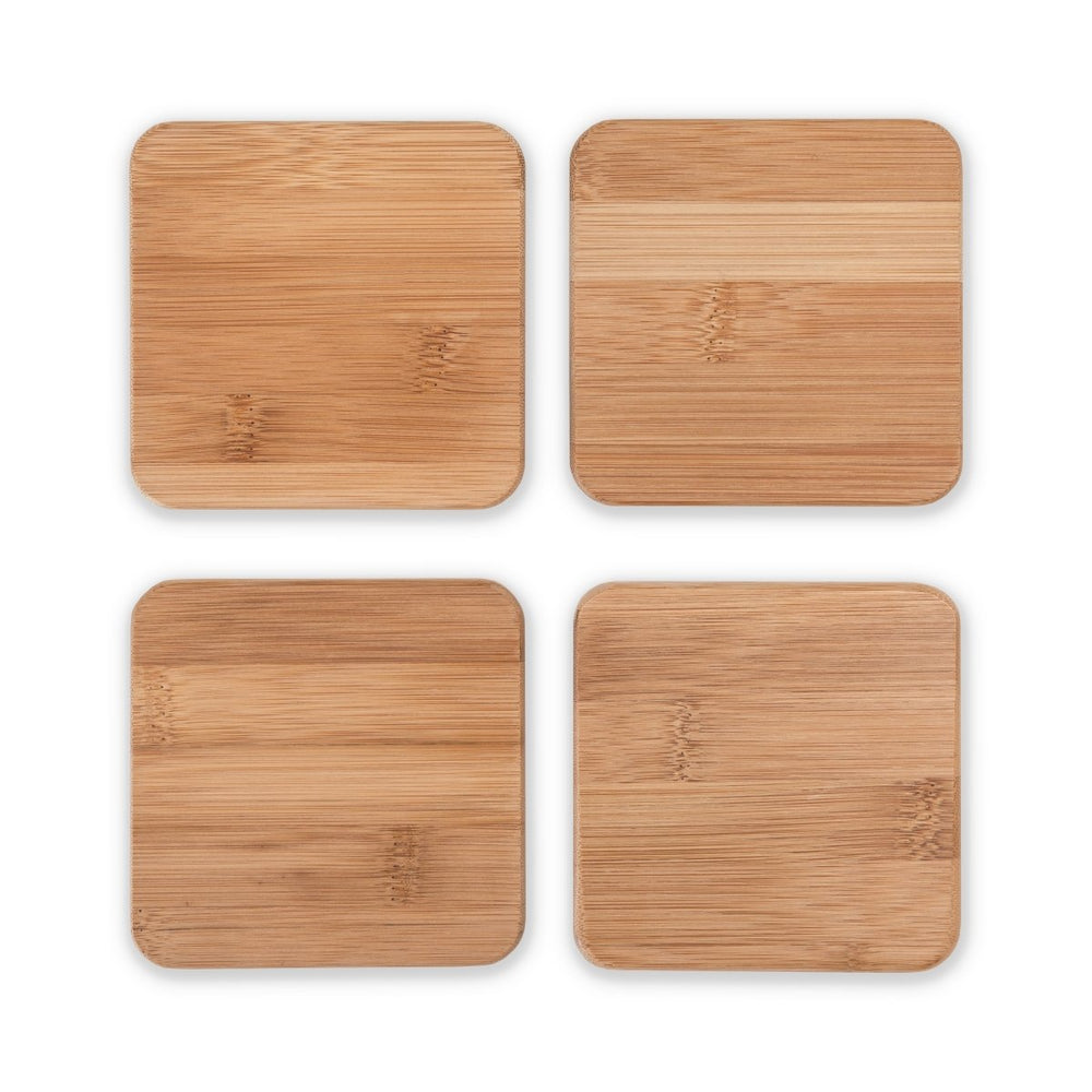 TRUE Stack Natural Bamboo Coasters, Set of 4 - lily & onyx