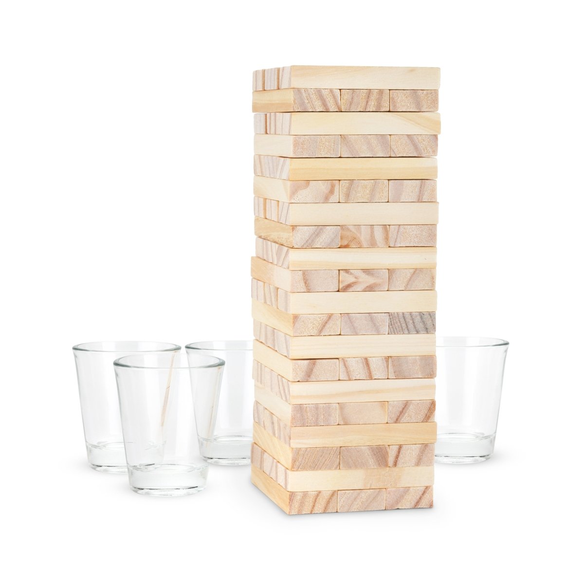 True Stack Stacking Blocks Drinking Game with Shot Glasses - lily & onyx
