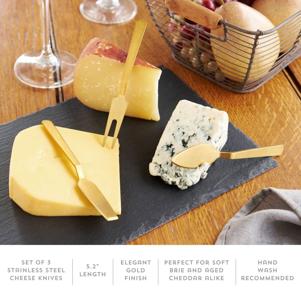 
                      
                        Twine Living Stainless Steel Cheese Knives in Gold, Set of 3 - lily & onyx
                      
                    
