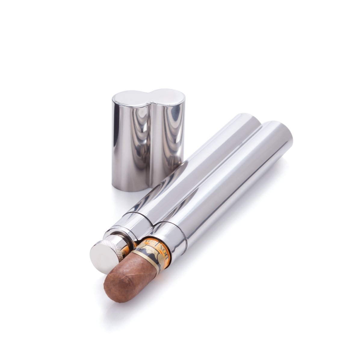 Viski Stainless Steel Cigar Holder and Flask - lily & onyx
