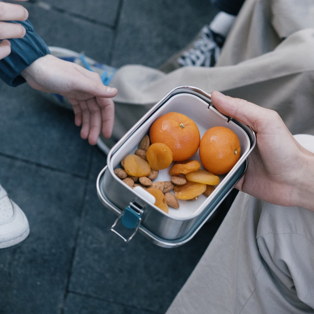 EKOBO Stainless Steel Lunch Box with Heat Safe Insert - Blue Abyss - lily & onyx